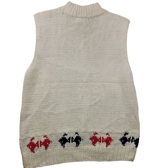 Woolrich 1990s Large Hand Cable Knit Sailboat Sweater Vest Vintage Deadstock - Picture 7 of 9